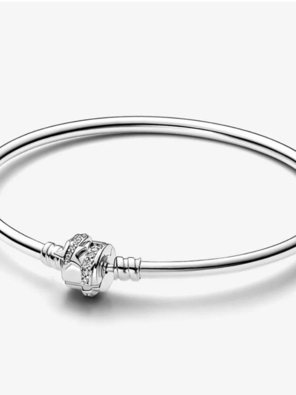 Pandora Silver Pavé Clasp Bangle Bracelet